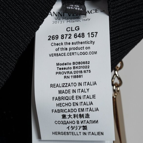 Versus Versace PF/18 Black V-Charm Embellished Sweater - Picture 10 of 14